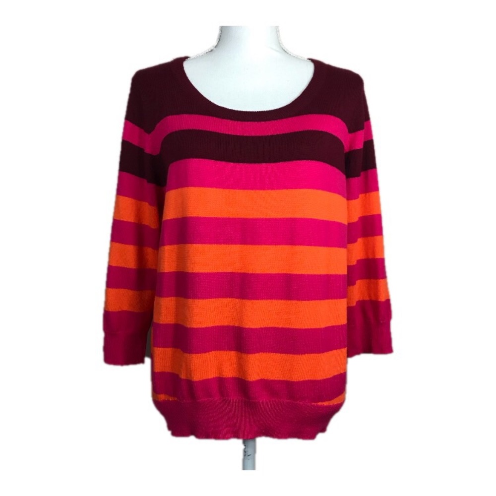 NEW With Tags JCPenney Cashmere Blend Striped Sweater Size PL